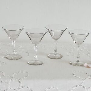 Vintage 1940s Martini Glasses Set of 4